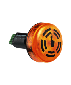 450.300.55 Đèn LED tích hợp còi buzzer lắp âm âm liên tục 24VDC màu vàng WERMA