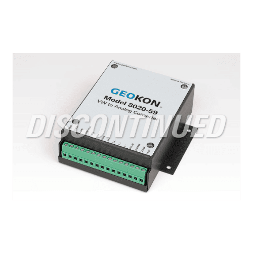 8020-59 Bộ chuyển đổi tín hiệu dây rung sang tín hiệu analog, kèm cáp RS-232, ngõ ra 0–5 V/4–20 mA, nguồn 12/24 V Geokon