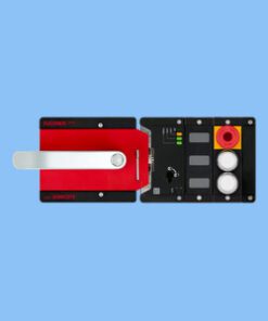MGB2-L2H-MLI-U-DA-L 173528 Set khóa MGB2-L2... (2 nút bấm, dừng khẩn cấp, nguyên lý dòng điện mở mạch, bản lề cửa bên trái Euchner