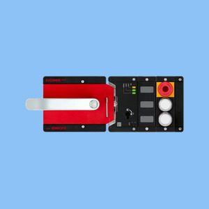 MGB2-L2H-MLI-U-DA-L 173528 Set khóa MGB2-L2... (2 nút bấm, dừng khẩn cấp, nguyên lý dòng điện mở mạch, bản lề cửa bên trái Euchner