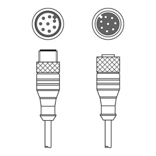 CB-M12-5000E-8TP Cáp nối M12 8 chân dài 5 m Leuze