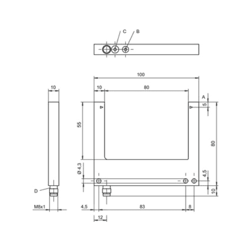 GSL04B/1.1-80-M8.3 Cảm biến quang dạng khe Leuze