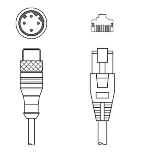 KSS ET-M12-4A-RJ45-A-P7-050 Cáp Ethernet M12 sang RJ45 dài 5 m Leuze