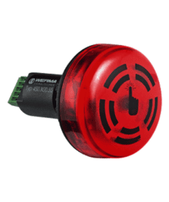 450.100.55 Đèn LED tích hợp còi buzzer lắp âm âm liên tục 24VDC màu đỏ WERMA