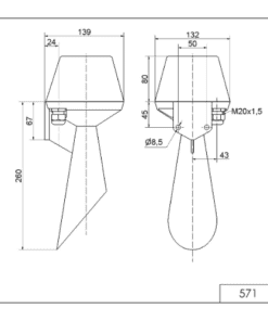 571.052.68 Còi tín hiệu lắp tường âm liên tục 230VAC màu xám WERMA