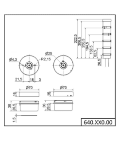 640.820.00 Phần tử đấu nối bắt vít lắp đế/tường WERMA