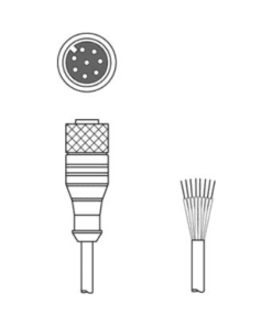 KD S-M12-8A-P1-050 Cáp kết nối M12 8 chân dài 5 m Leuze